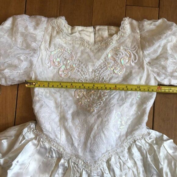 Vintage Girls Dress 8 Wedding Princess Victorian - Picture 7 of 12